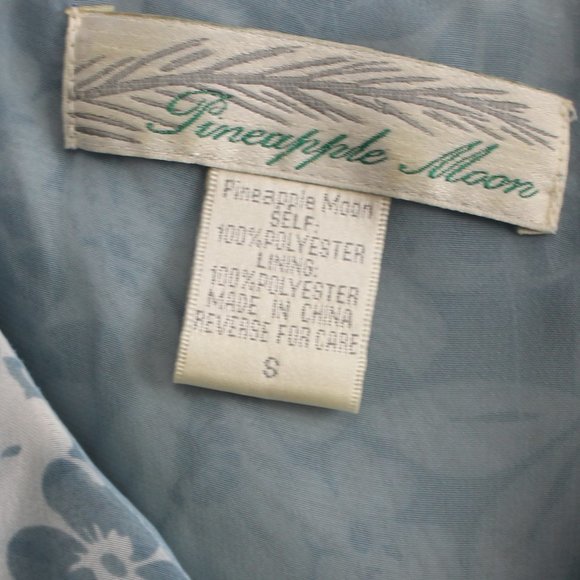 💙 Pineapple Moon Blue White Floral Ruffle Blouse S - Picture 3 of 10